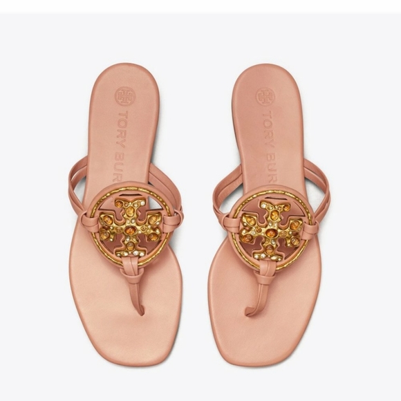 Tory burch Jeweled Meadowsweet Miller Sandals Size 9 - Picture 3 of 16